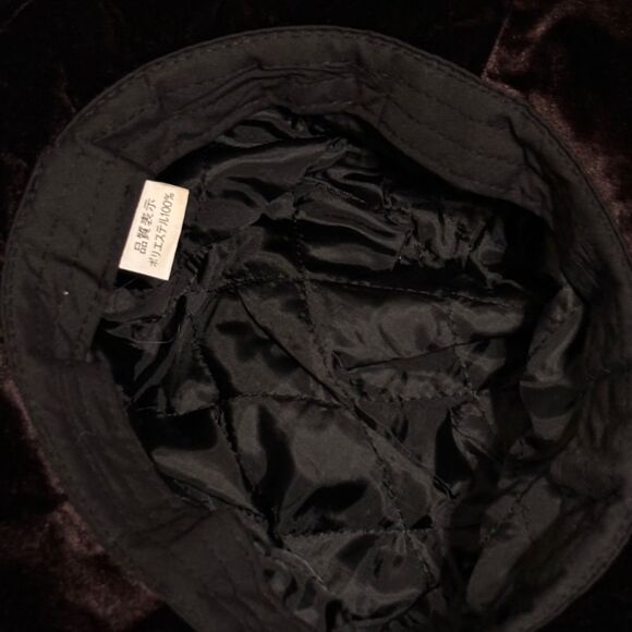 Women’s Vintage Japanese Plum Purple Swiss Dot Glitter Fancy BUCKET HAT w/ Pom - Picture 8 of 10